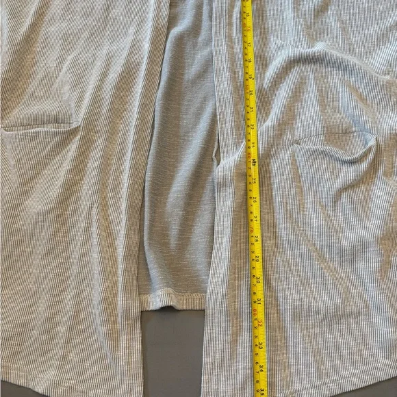 DONNI Anthropologie Open Front Ribbed Knit Cardigan Sweater Gray‎ Relaxed OSFA - Picture 14 of 15